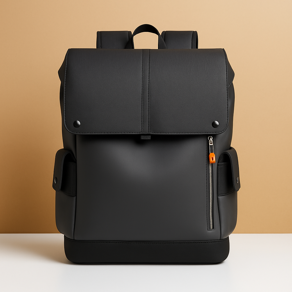 Men's PU Leather Backpack with Laptop Sleeve