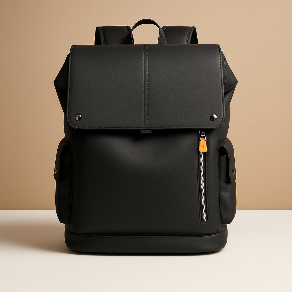 Men's PU Leather Backpack with Laptop Sleeve